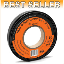 Load image into Gallery viewer, Professional Grade 3/4" Heat Shrink Tubing - 3:1 Ratio - 50ft for Insulation