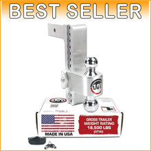 Load image into Gallery viewer, USA-Made Adjustable Trailer Hitch with Easy Turnover Tow Balls - 18,500 lbs