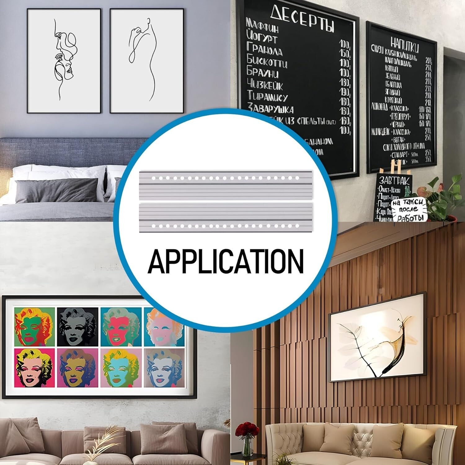 Multi-Purpose 41-Inch Aluminum Z Clips Cleat Hangers - Holds Up to 500 lbs