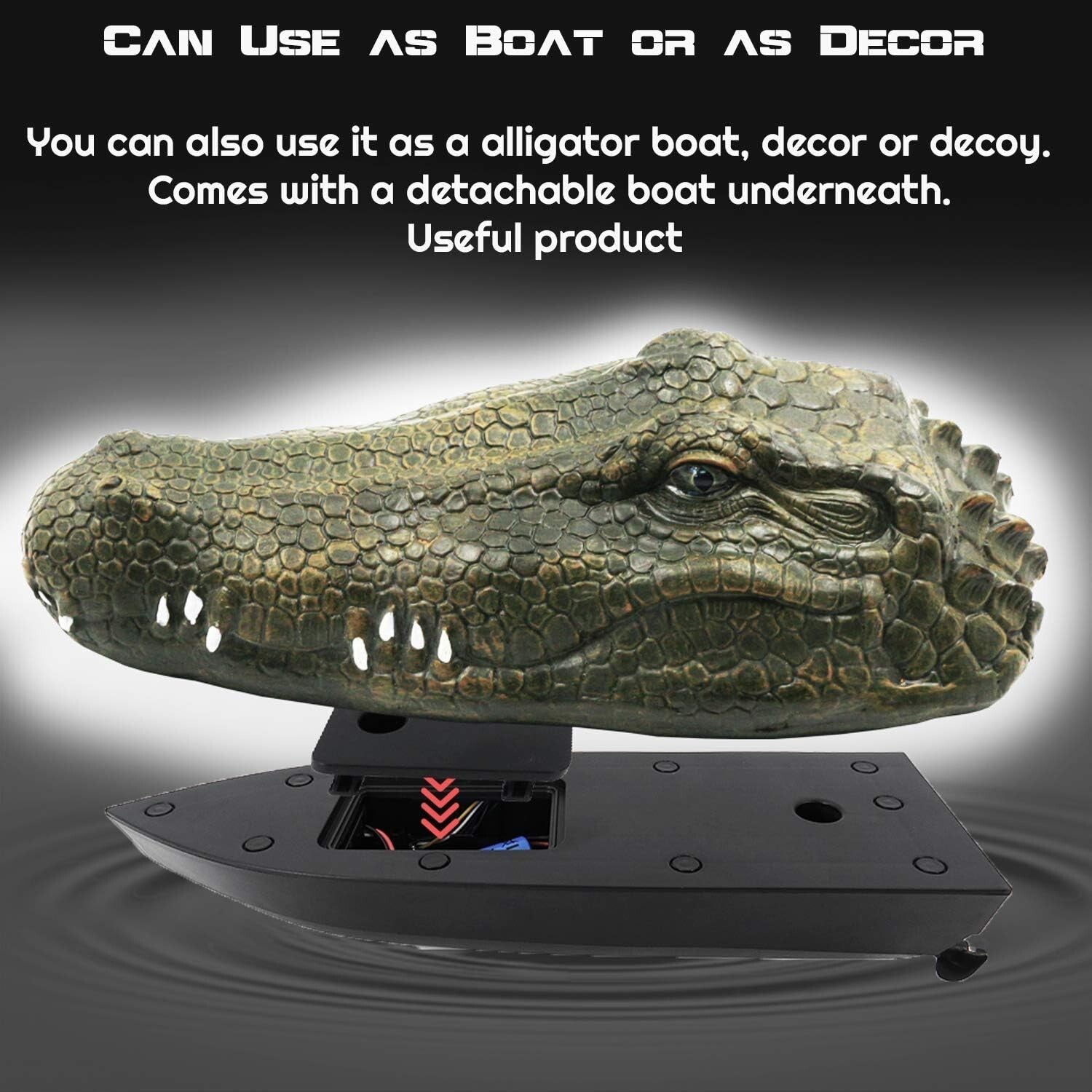 Rechargeable 2.4GHz Remote-Controlled Alligator Head – Ideal Pool Prank