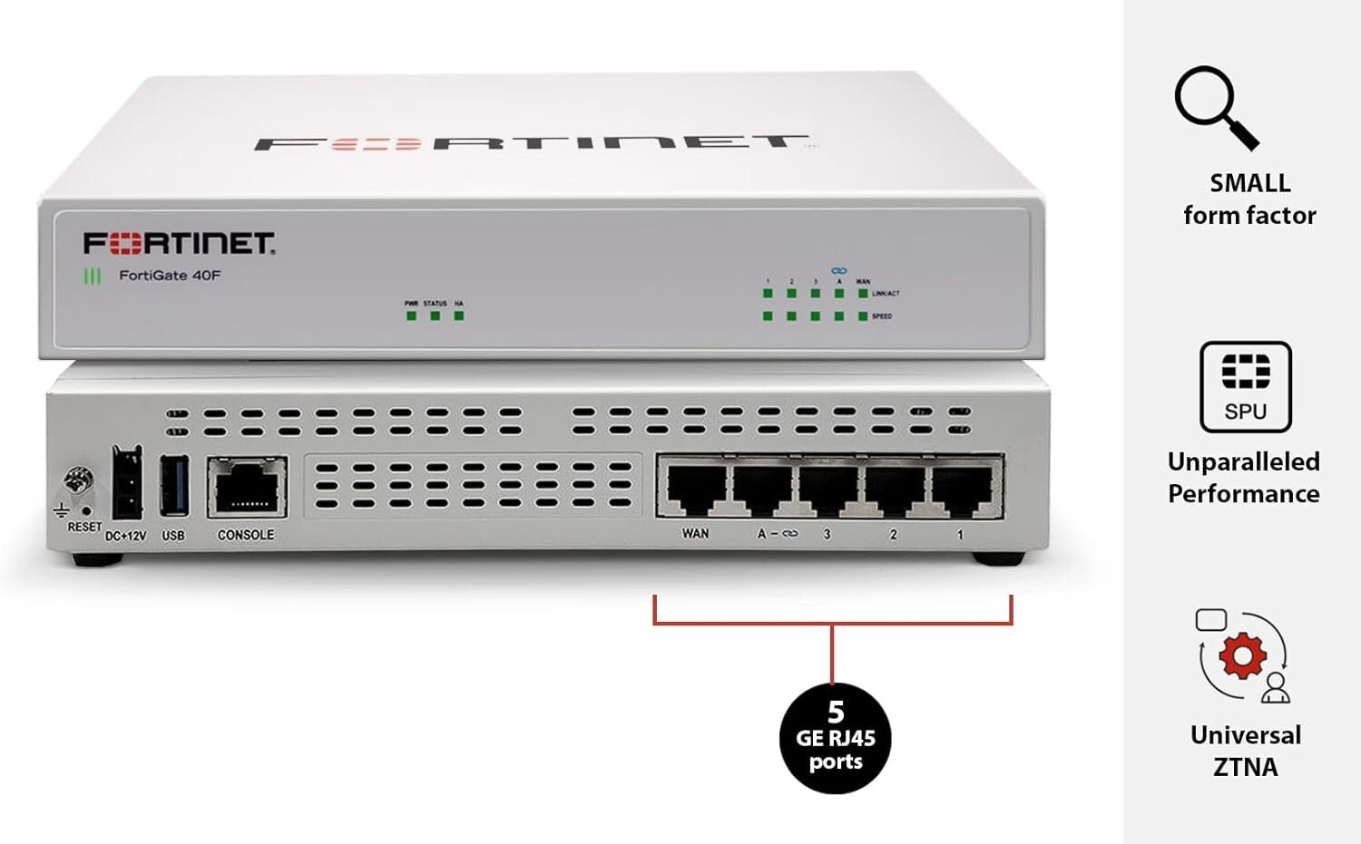 Robust FortiGate Firewall Appliance + 1 Yr FortiCare, Simple Setup & Security