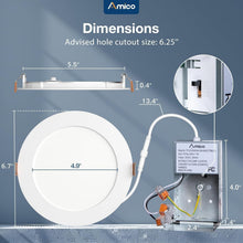 Load image into Gallery viewer, Versatile 5 Color Temperature Recessed LED Lights - 12 Pack Ultra-Thin Design