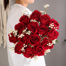 Load image into Gallery viewer, 50PCS Velvet Artificial Roses - Realistic Long Stem Faux Flowers for Weddings