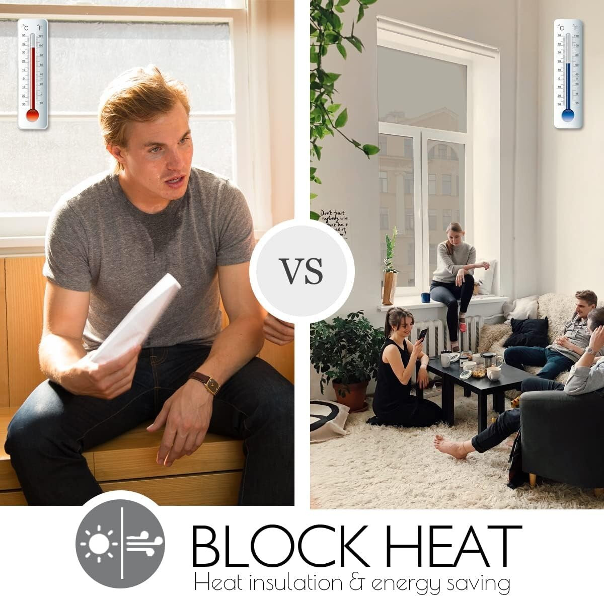 Black-Silver One Way Window Tint - UV Blocking & Easy Install, 35.4" x 16.4'