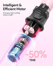 Load image into Gallery viewer, Ceramic Rotating Curling Iron, Pink - Effortless Curls for All Hair Types