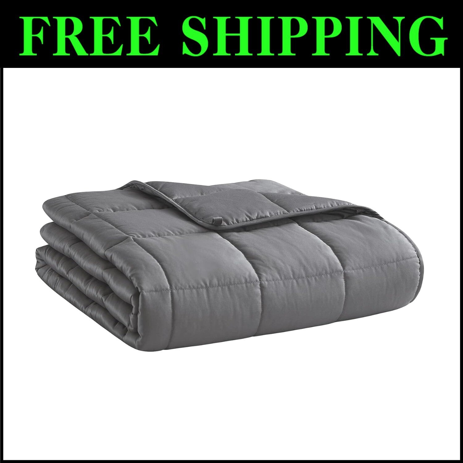 Breathable Dark Grey Weighted Blanket - 48"x72" Twin Full Size Comfort