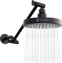 Load image into Gallery viewer, Luxury 6" Round Rain Shower Head with 11" Adjustable Arm in Oil-Rubbed Bronze
