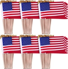 Load image into Gallery viewer, Lightweight 8 x 12 American Stick Flags - Ideal for Memorial &amp; Election Days