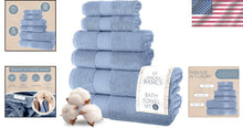 Load image into Gallery viewer, Plush and Absorbent Bath Towel Set - 2 Bath Towels, 2 Hand Towels, 2 Washcloths
