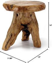Load image into Gallery viewer, Compact 14" Tree Stump Stool with Unique Shape - Ideal Plant or End Table