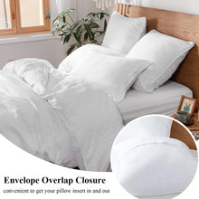 Load image into Gallery viewer, Classic White Trim Linen Euro Pillow Shams - Set of 2, 26"x26" Luxury Covers