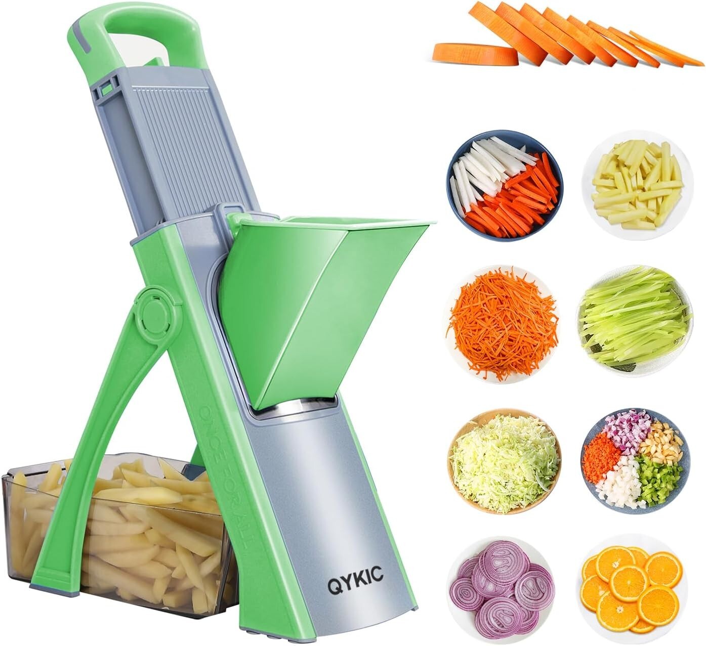 Durable Stainless Steel Mandoline Slicer - Safe Vegetable Chopper for Home Use