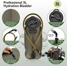 Load image into Gallery viewer, 3L Tactical Hydration Pack - High-Durability Nylon Daypack for Hiking &amp; Biking