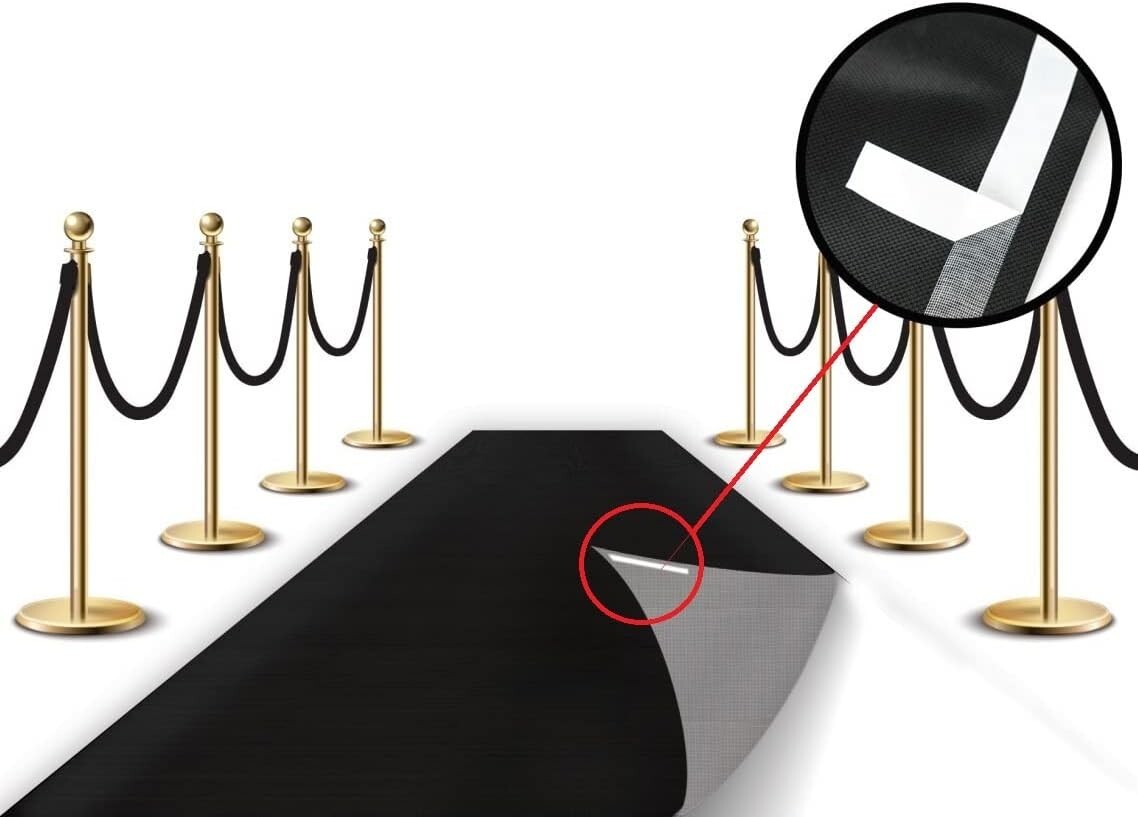 Luxury Handmade Black Carpet Runner 3x50 Feet for Weddings & Celebrations