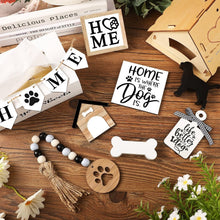 Load image into Gallery viewer, Sturdy Rustic Wooden Tiered Tray Decor with Personalized Dog-Themed Accessories