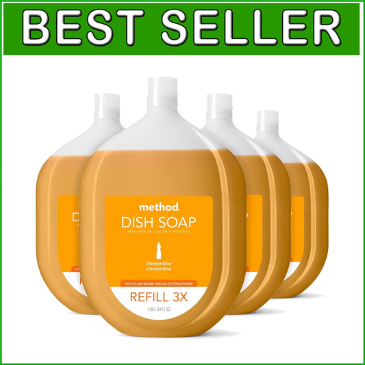Clementine Scent All-Natural Gel Dish Soap Refill - 54 Oz - Eco Waste Reduction