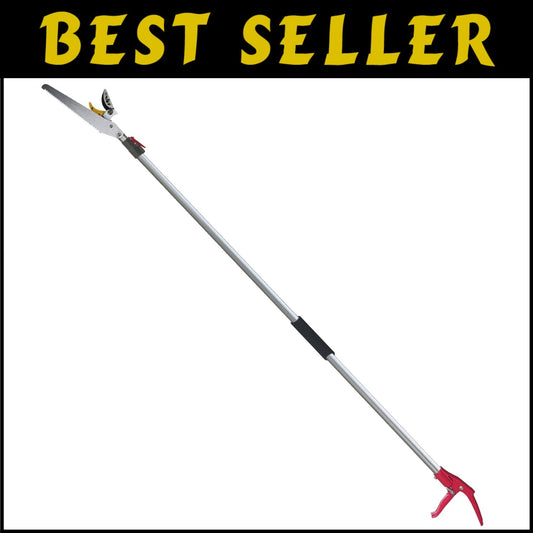 7.6-13 Foot Extendable Tree Pruner & Loppers with Anti-Rust Carbon Steel Blades