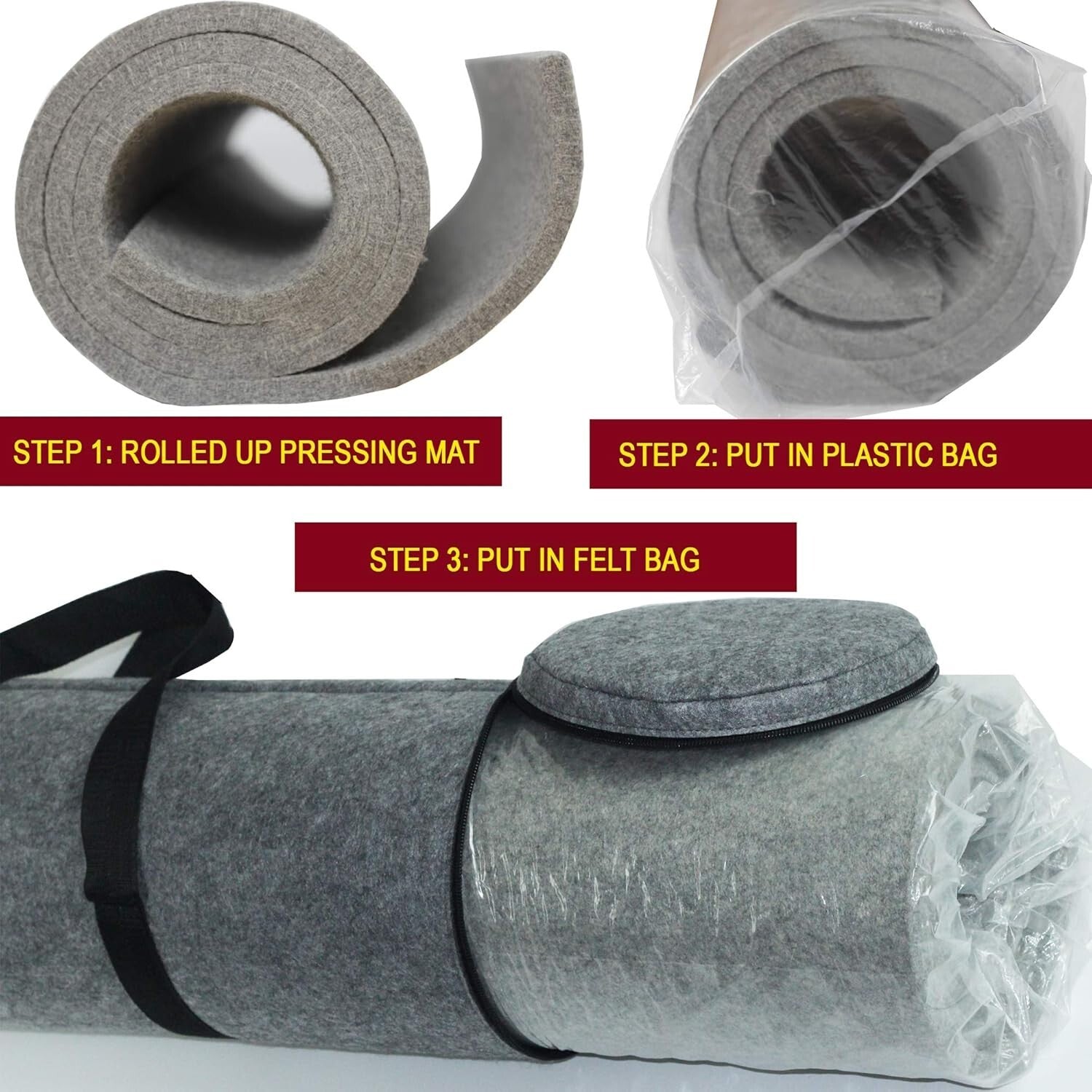 Deluxe 60" x 22" Quilting Ironing Mat - Non-Stretch Wool for Flawless Results