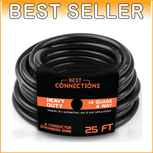 4 Way Color-Coded 25 Ft Trailer Wiring Extension - Superior CCA Performance