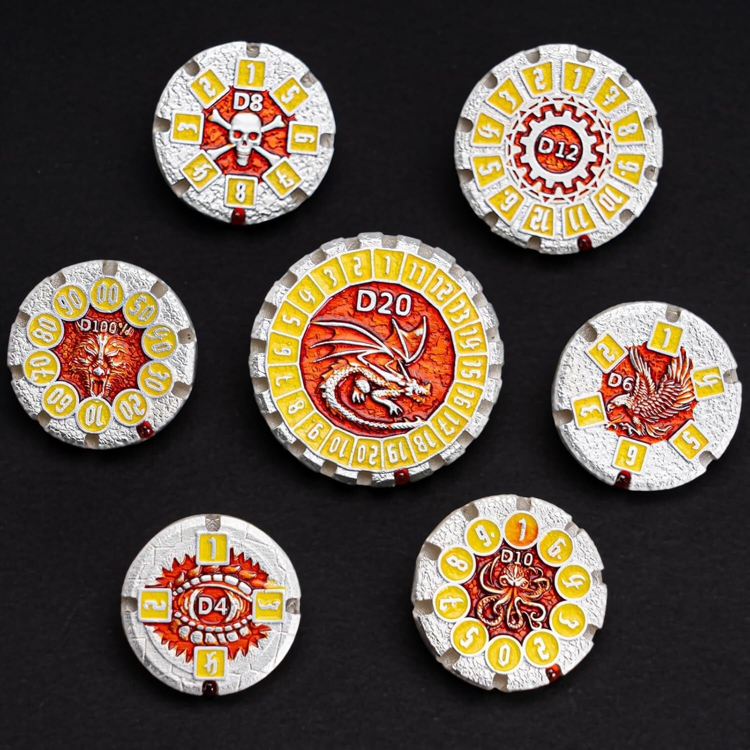 Exquisite Polyhedral Metal Dice Set for Dungeons and Dragons - Gift Ready Box