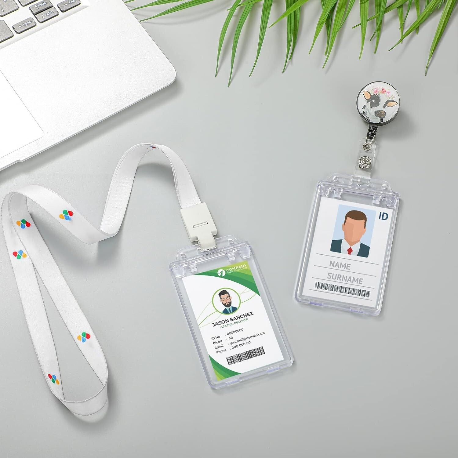 100 Pack Heavy Duty Clear ID Badge Holders with Permanent Locking - 2.4 x 4.2 in