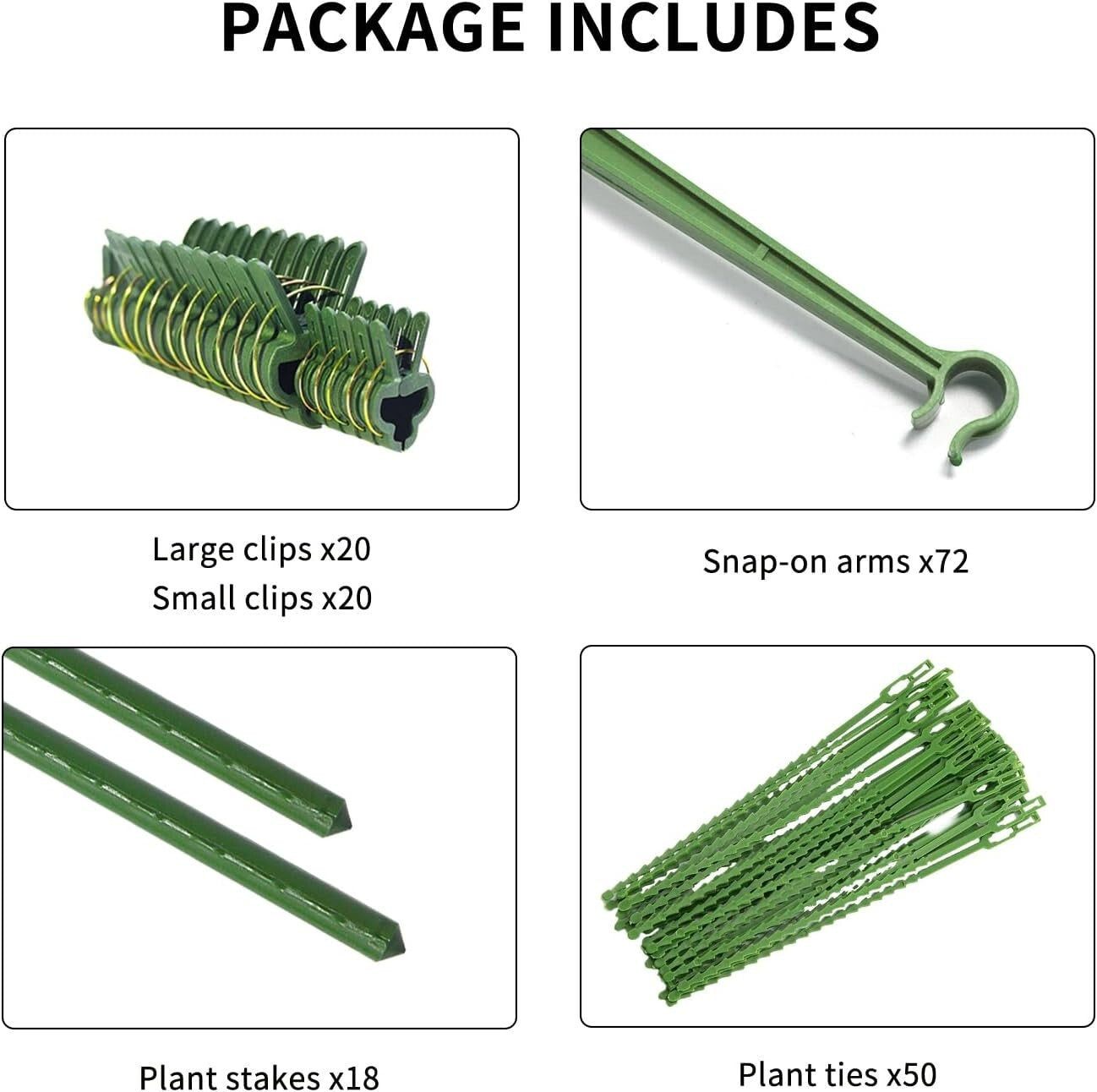 Heavy-Duty 5ft Tomato Cages - Includes 40 Clips for Optimal Garden Support