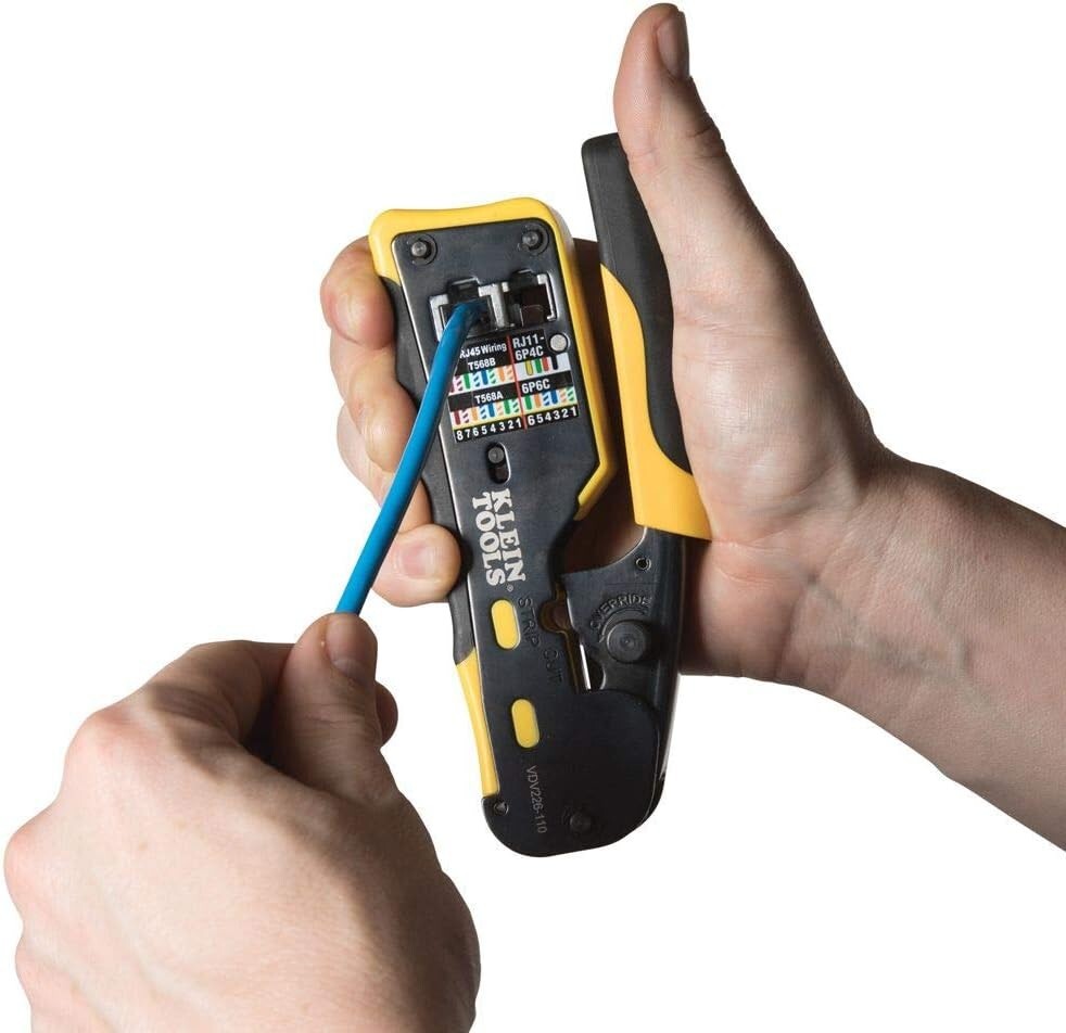 Efficient Modular Data Cable Tool: Crimper, Wire Stripper & Cutter Combo