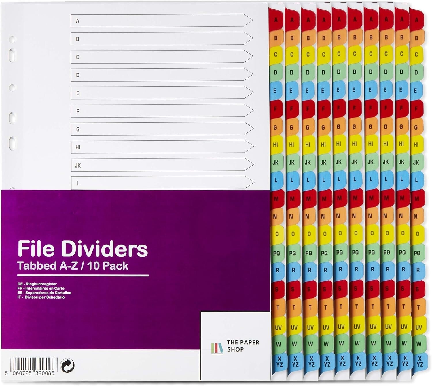 10 A4 Binder Dividers with A-Z Tabs - Professional & Durable Document Organizers
