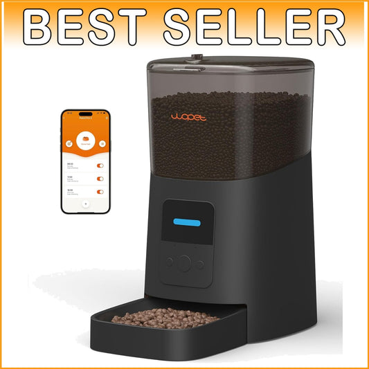 Smart Cat and Dog Feeder - 6L Automatic with Low Food Sensor & 15 Meals/Day