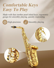 Load image into Gallery viewer, Versatile E Flat Alto Saxophone Full Kit with Gold Lacquer Finish for Beginners
