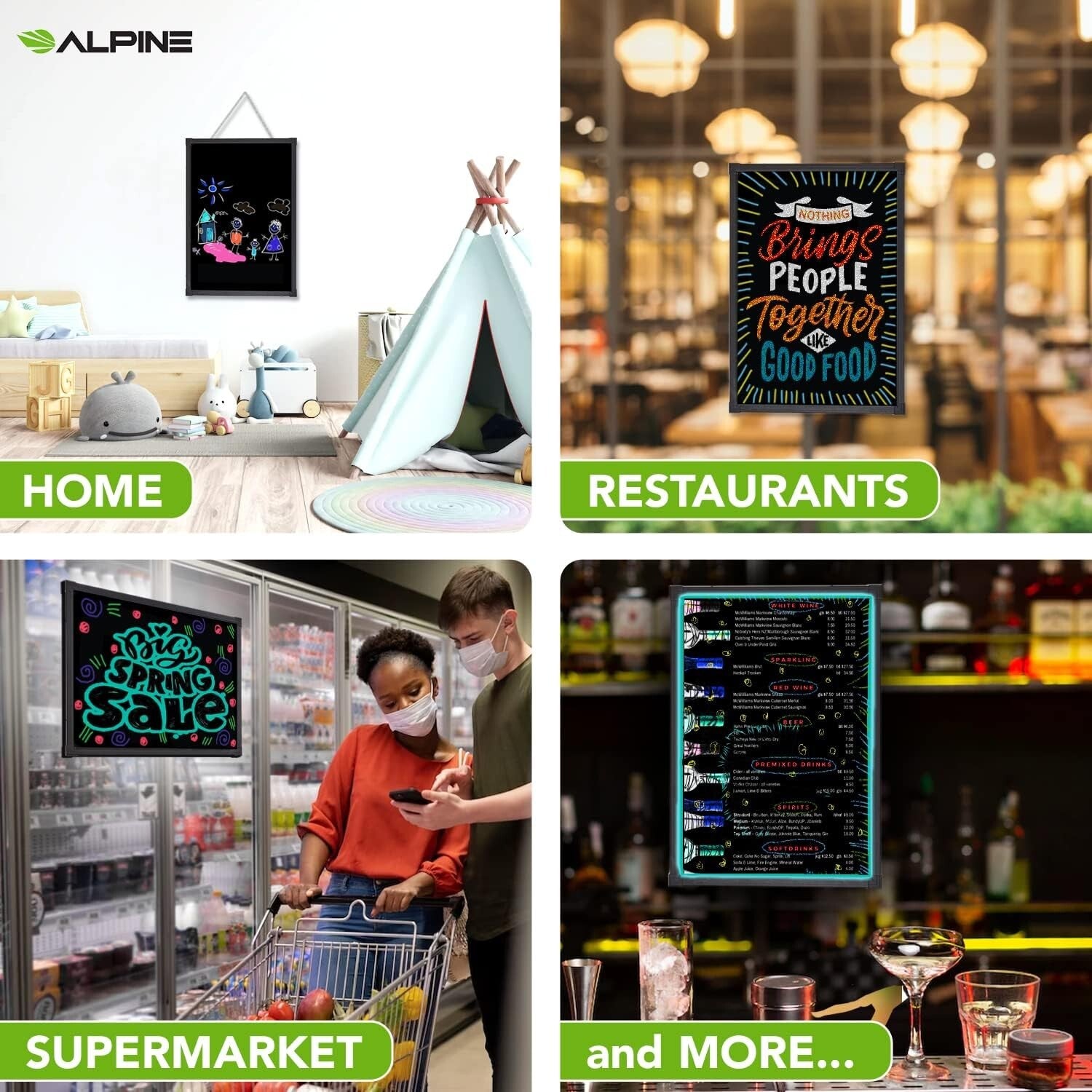 Illuminated Dry Erase Board with 48 Unique Flash Styles - Ideal for Restaurants