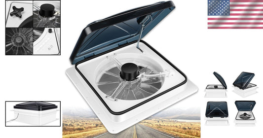 Smart RV Roof Vent Fan - Smoke-Colored with Transparent Blades for Brightness