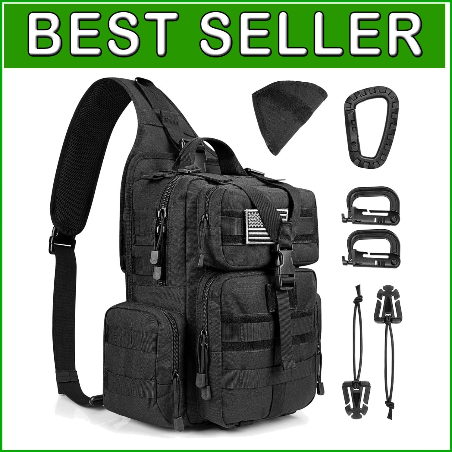 Versatile Tactical Sling Pack with Accessories - Ideal for Hunting and Hiking