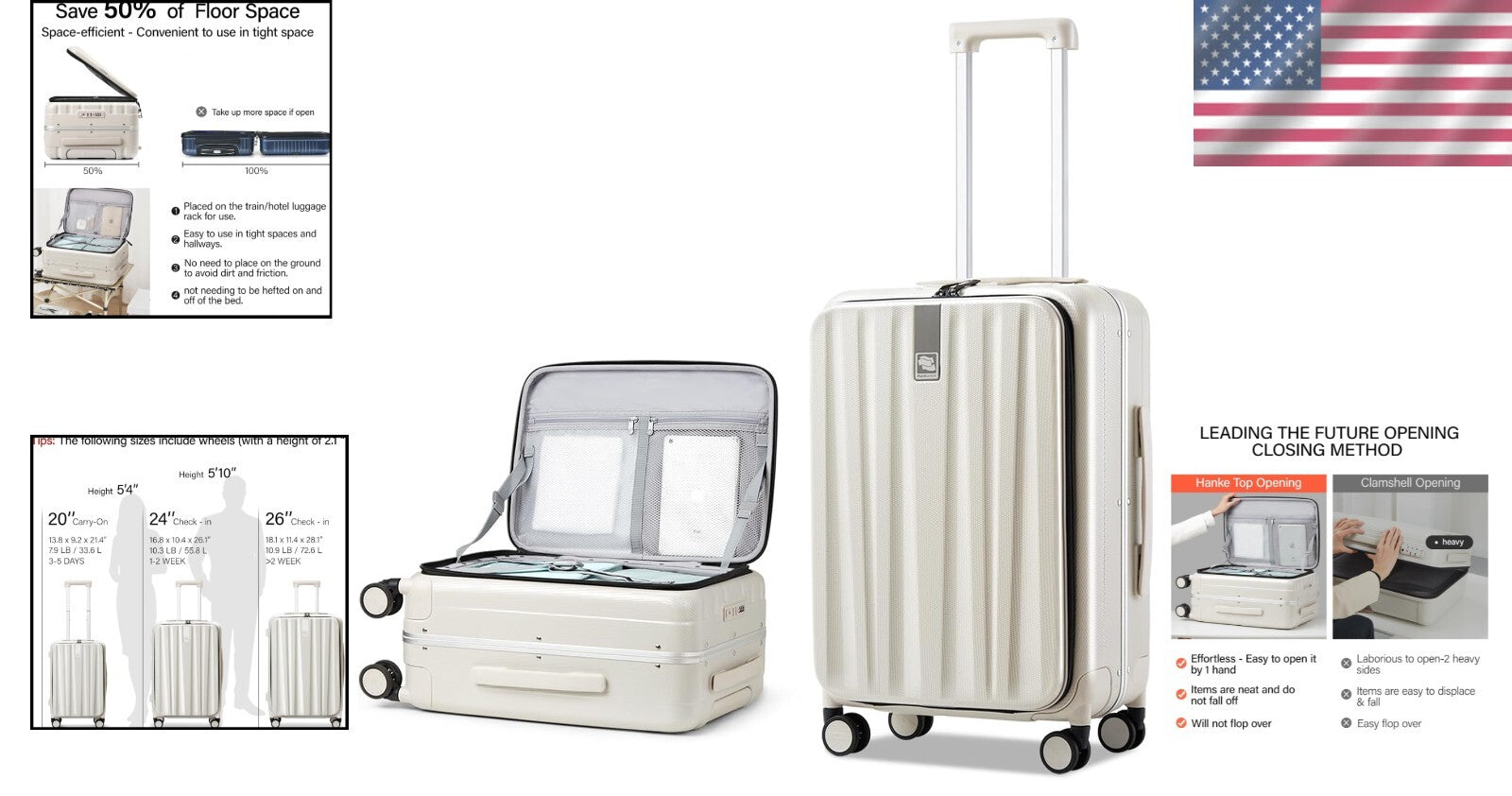 Premium PC 24-Inch Travel Luggage with Scratch-Resistant Surface & Security Lock