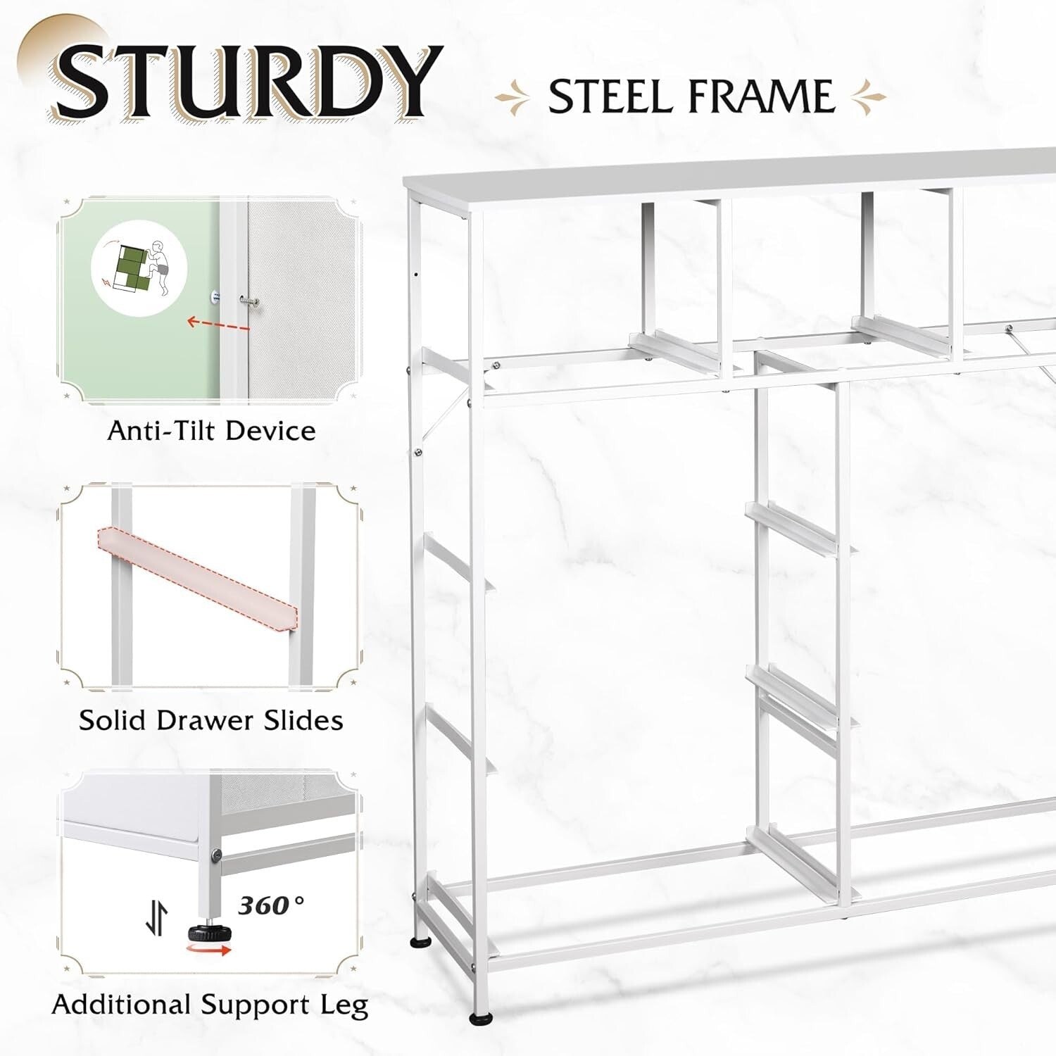 Stylish Freestanding 9-Drawer Storage Tower - Functional Design for Every Space