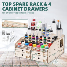 Load image into Gallery viewer, Lightweight Wooden Paint Storage Organizer with 4 Drawers and 32 Bottle Slots