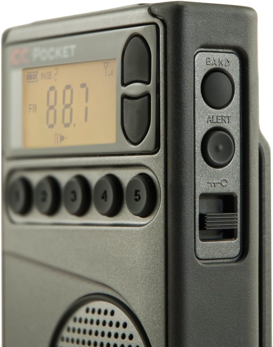 Versatile Black Pocket Radio with NOAA, Sleeptimer & Clip - Travel Essential