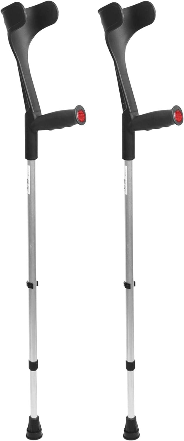 Durable Aluminum Forearm Crutches with Rubber Tips - Perfect for Rehabilitation