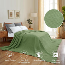 Load image into Gallery viewer, Snag-Proof Pre-Washed Cotton Waffle Throw for Family and Travel - 120"x120"
