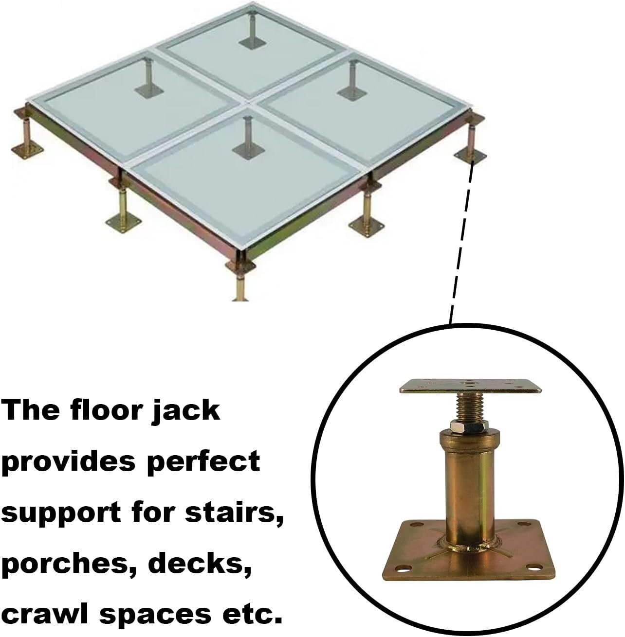 Adjustable Mini Screw Floor Jacks for Leveling - 4 Pack, 4500 lbs Capacity