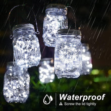 Load image into Gallery viewer, 30 LED Solar Mason Jar Lights - Waterproof Hanging Lanterns for Outdoor Decor
