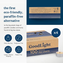 Load image into Gallery viewer, 400-Pack Unscented Tea Light Candles with 4-Hour Burn Time - Eco-Friendly Glow