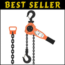 Load image into Gallery viewer, 3/4 Ton Lever Chain Hoist with 10ft G80 Chain - CE Certified Safety Device