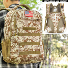 Load image into Gallery viewer, Lightweight Camo Backpack with MOLLE System and USB Charging - Perfect for Teens