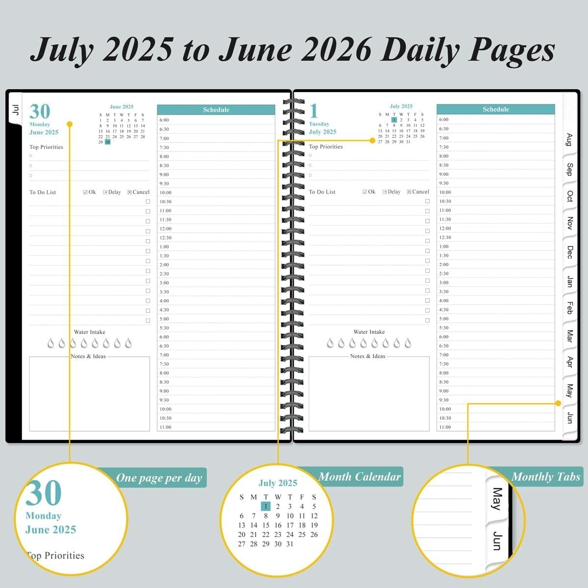 2025-2026 Daily Planner with Inner Pocket - Perfect for Organizing Your Year