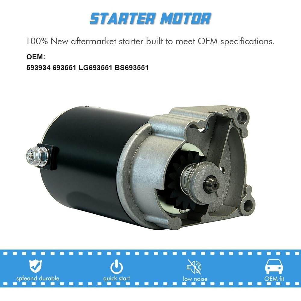 Quality Tested Replacement Starter Motor for Briggs Engines - 365 Days Warranty