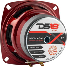 Load image into Gallery viewer, Classic Red Steel 4-Inch Loudspeaker - 90dB Sensitivity for Superior Audio