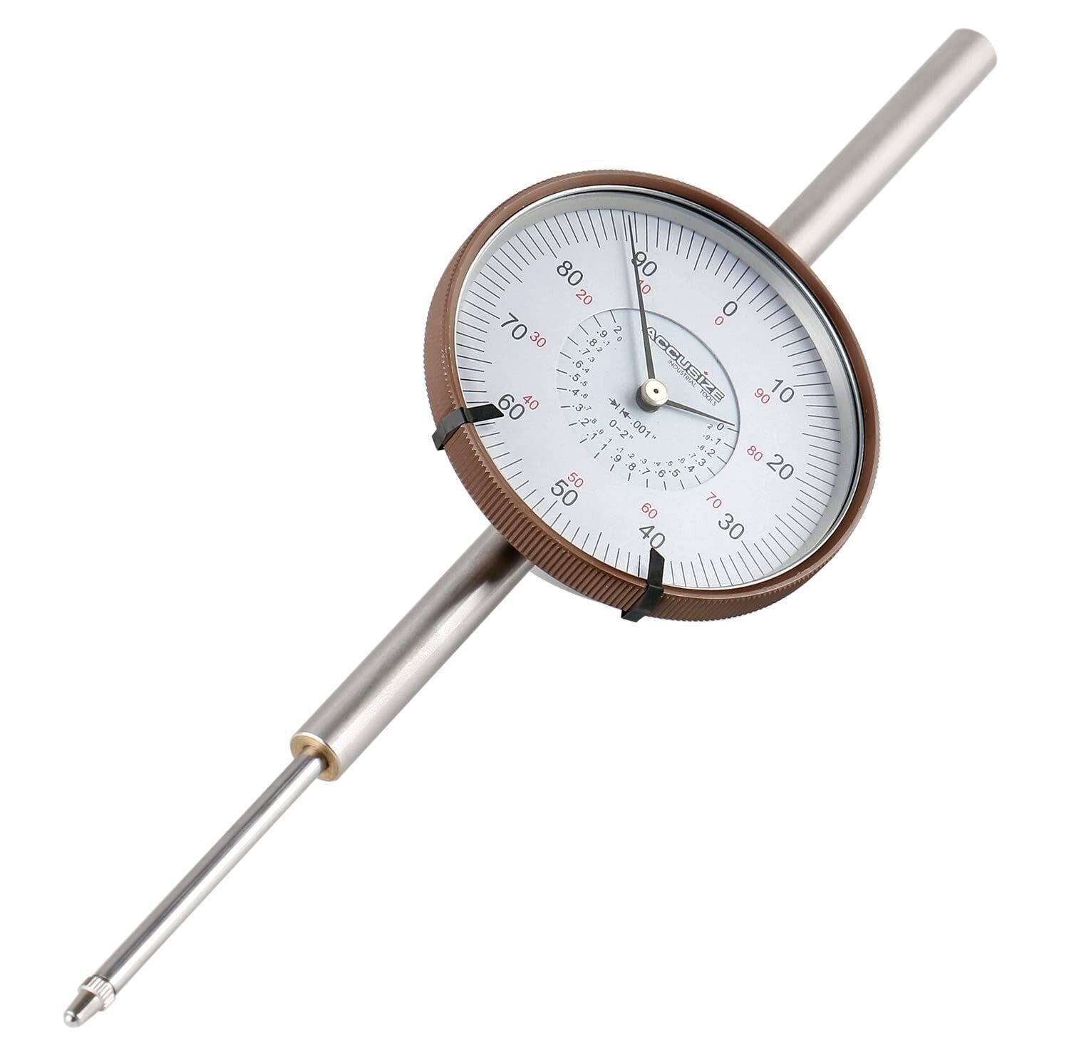 Precision 0-2'' Dial Indicator with 3'' Big Face - AGD 2 Style, Satin Finish