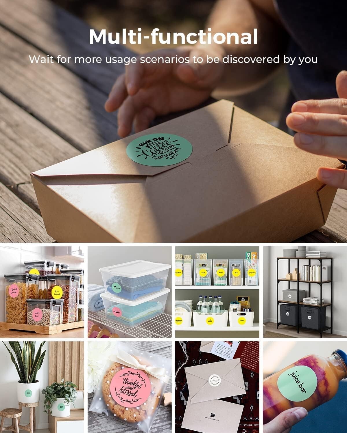 Multi-Purpose 2" Circle Color Thermal Sticker Labels - 4500 Self-Adhesive Rolls