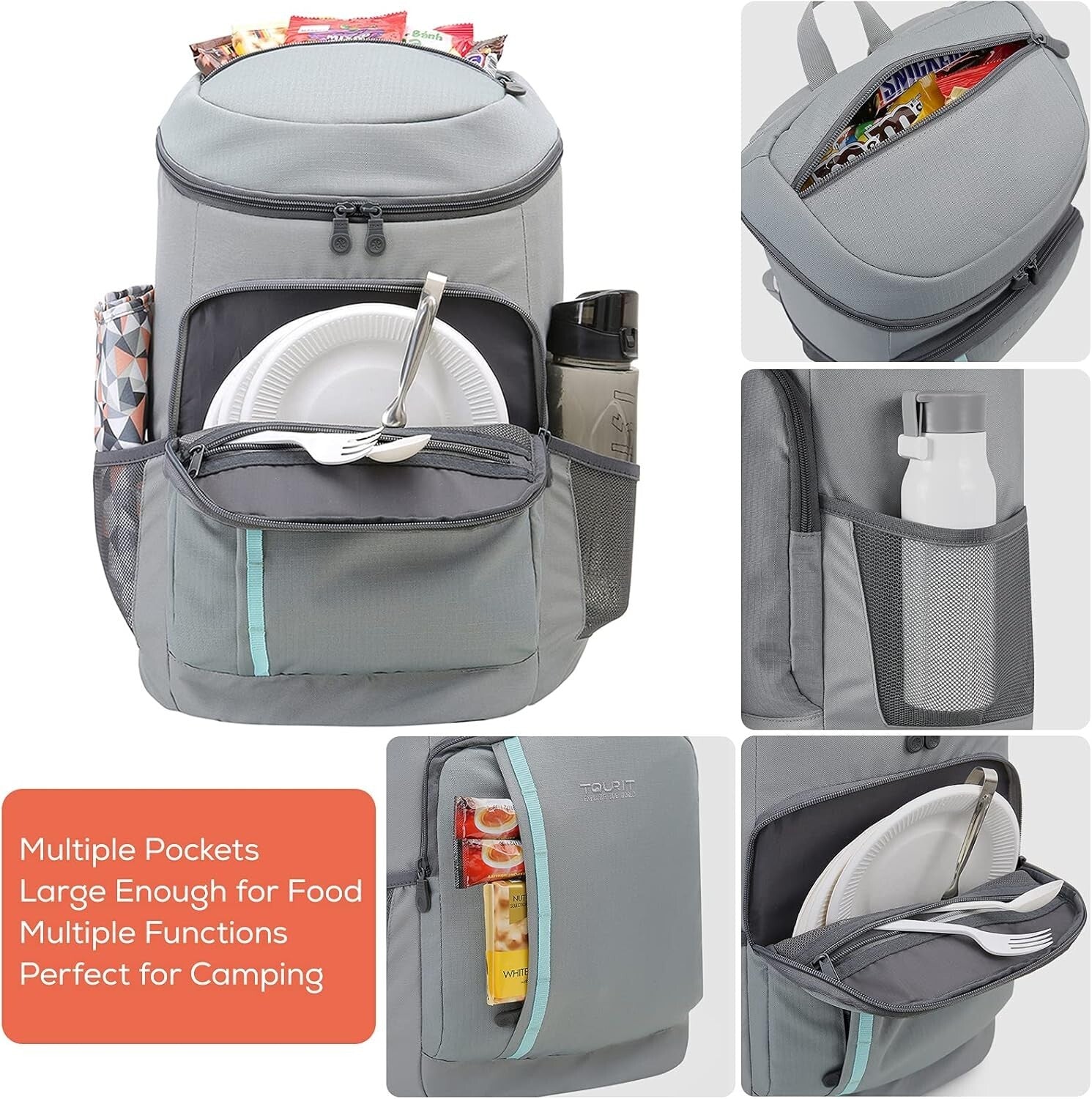 Durable Waterproof Insulated Cooler Backpack - 30 Can Capacity for Adventures